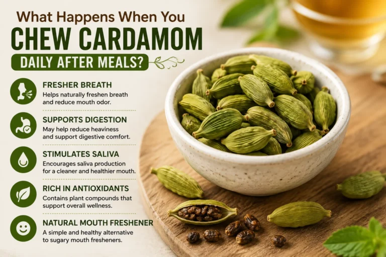 chewing cardamom after meals for digestion and mouth freshness