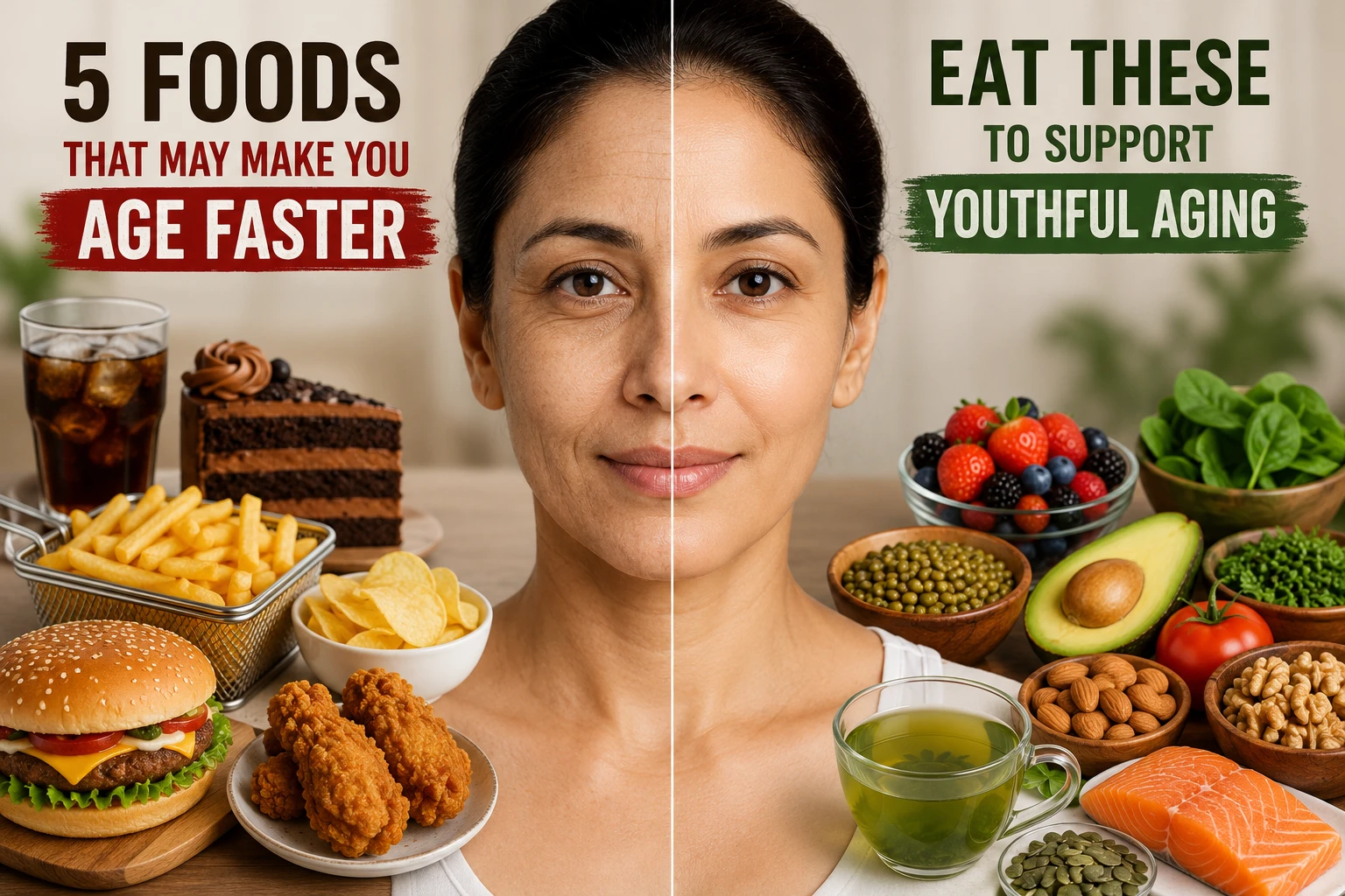 foods that may make you age faster and healthy aging tips