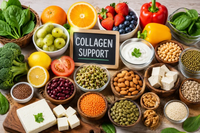 vegetarian foods that support collagen and healthy aging